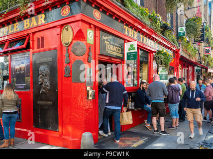 At The Temple Bar pub, Temple bar quarter, Dublin, Ireland, Europe Stock Photo