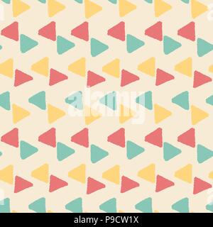 colourful summer vintage grunge geometric triangle pattern seamless background Stock Vector