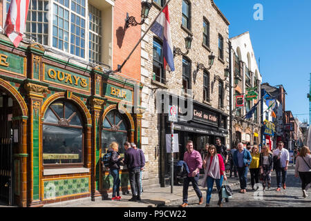 Street scene at Temple Bar, Dublin, Ireland, Europe Stock Photo