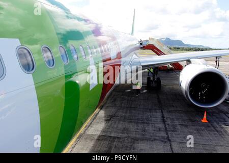 Airbus’ newest widebody A330neo in Mauritius for the first time Stock Photo