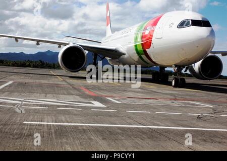 Airbus’ newest widebody A330neo in Mauritius for the first time Stock Photo