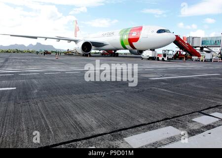 Airbus’ newest widebody A330neo in Mauritius for the first time Stock Photo