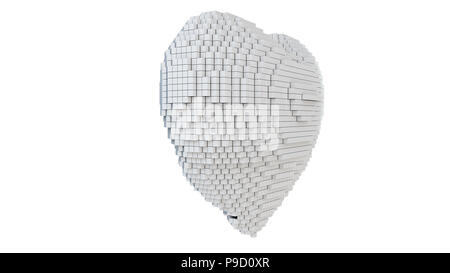 A 3d pixel art ilustration of a heart with white background Stock Photo ...