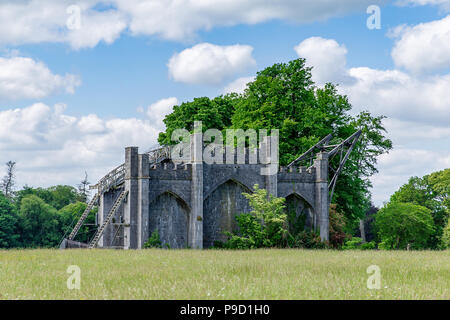 The largest in the world in its time The Great telescope at Birr Castle let to discovery of the spiral nature of some galaxies. Stock Photo