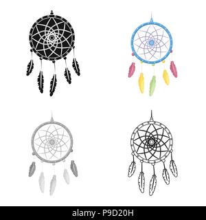 Tribal dream catcher icon, cartoon style, Stock vector