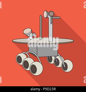 The spacecraft, Lunokhod. Space technology single icon in flat style vector symbol stock illustration . Stock Vector