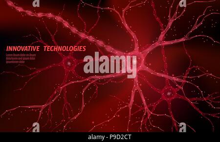 Human neuron low poly anatomy concept. Artificial neural network ...