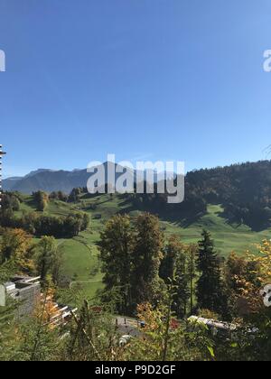 mountain landscape panorama view in switzerland lucerne buergenstock Stock Photo