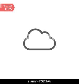 Cloud line icon, outline vector sign, linear style pictogram isolated on white. Symbol, logo illustration. Editable stroke. eps 10 Stock Vector