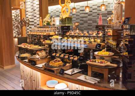 Sweet dessert bar, in the luxury event. Stock Photo