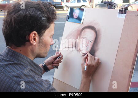 Los Angeles, USA - July 29: Unidentified random people in the streets of Downtown of Los Angeles, CA on July 29, 2018. Stock Photo