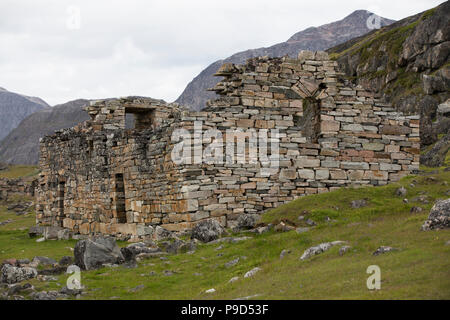 Hvalsey Church (Greenlandic Norse Ruins), Southern Greenland near Qaqortoq Stock Photo