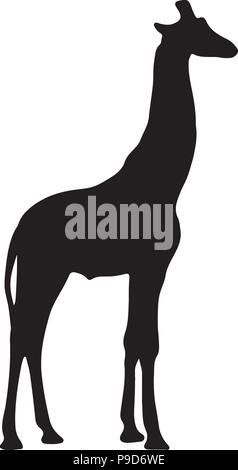 black silhouette of a giraffe. vector illustration Stock Vector