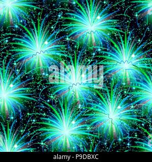 Fireworks Seamless Pattern Stock Vector