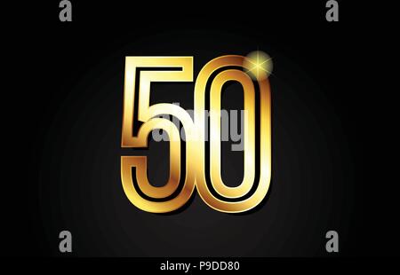 gold number 50 logo design suitable for a company or business Stock Vector