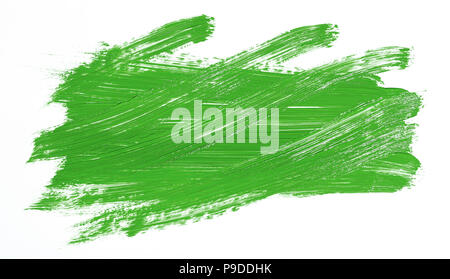 Green brush stroke isolated over white background Stock Photo