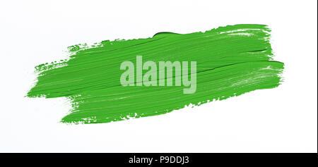 Green brush stroke isolated over white background Stock Photo