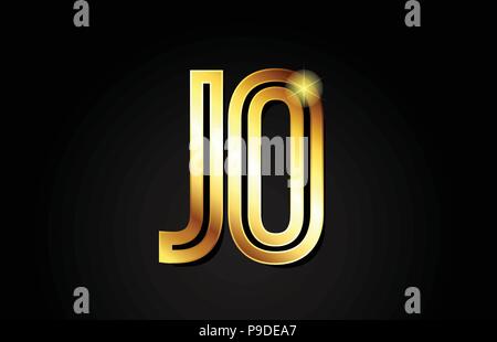 Design of alphabet letter combination JO J O with grunge texture and