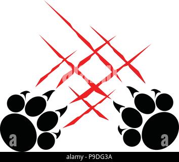 Footprints of a big cat. Panther or tiger traces Stock Vector