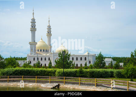 Muslim white mosque in Bolgar in Russia in the Republic of Tatarstan. Summer day. Stock Photo