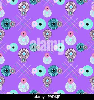 Seamless repeating ethnic pattern from circles and lines Stock Vector