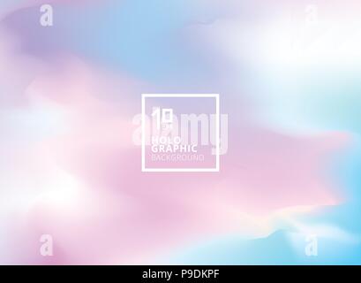 Abstract smooth Iridescent background. Holographic foil. Colorful fantasy wallpaper. Trendy pastel art. Vector illustration Stock Vector