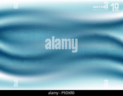 Luxury beautiful blue cloth or liquid wave or wavy folds silk texture satin. Drapery Background. Vector Illustration Stock Vector