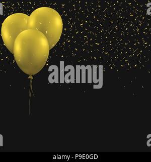 Golden balloons background Stock Vector