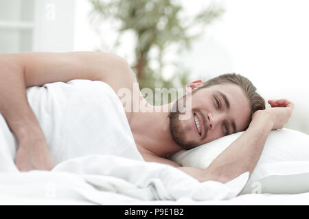 business man resting in a comfortable hotel room Stock Photo