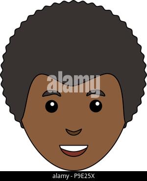 cartoon man with afro hairstyle over white background, vector ...