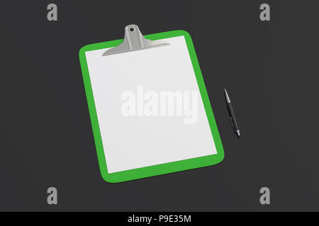 Checklist on clipboard paper with green checkmarks. 3D render Stock ...
