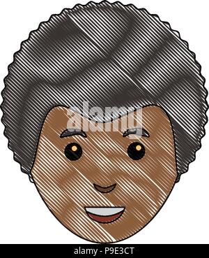cartoon man with afro hairstyle over white background, vector ...