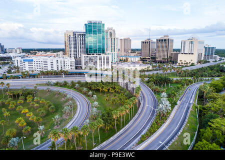 Miami Florida,Town Center One at Dadeland,Palmetto Expressway,highway,entrance exit,city skyline,office buildings,apartment apartments residential,aer Stock Photo