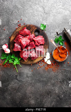 Raw beef meat. Fresh sliced beef sirloin Stock Photo