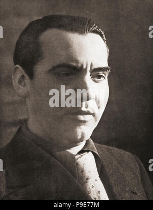 Federico del Sagrado Corazón de Jesús García Lorca, aka Federico García Lorca, 1898 – 1936.  Spanish poet, playwright, and theatre director. After a contemporary print. Stock Photo