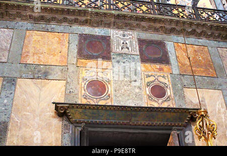 ISTANBUL, TURKEY - MARCH 30, 2013: Marble decorations in Hagia Sophia, Istanbul, Turkey Stock Photo