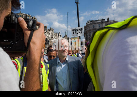 Jeremy Corbyn at the anti-Trump protest in London, 13th July 2018 Stock Photo