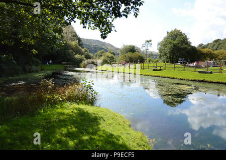 Scenic view of the Barry Sidings Country Park near the town of Porth in the Rhondda Valley Stock Photo