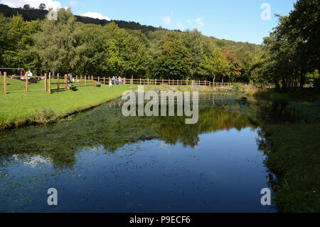 Scenic view of the Barry Sidings Country Park near the town of Porth in the Rhondda Valley Stock Photo