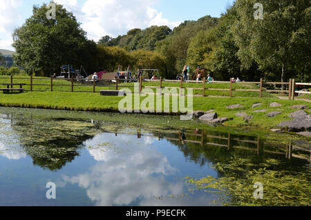 Scenic view of the Barry Sidings Country Park near the town of Porth in the Rhondda Valley Stock Photo