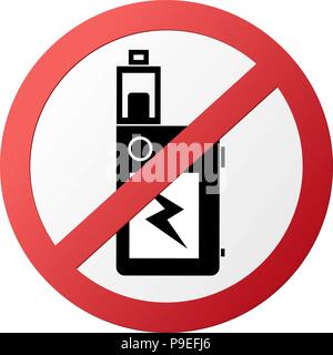 NO VAPING prohibition sign. No symbol, do not sign, circle backslash ...