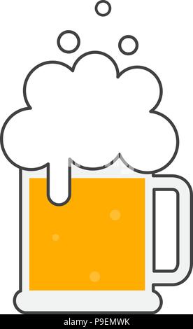 Beer mug with foam. Symbol Template Logo. Vector illustration flat design. Isolated. Stock Vector