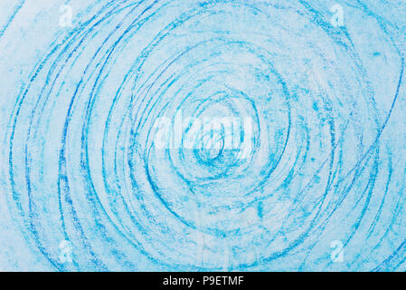 blue color crayon circles on paper drawing bacground texture Stock Photo