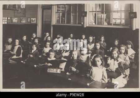 Vintage Green Lanes, London Photograph Showing Children in a School Classroom Stock Photo