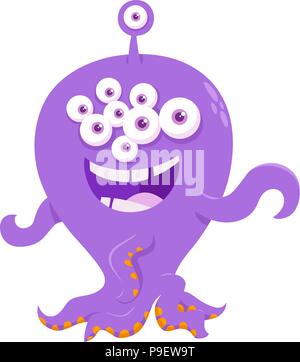 Cartoon Illustration of Funny Monster or Weird Animal Creature Stock Vector