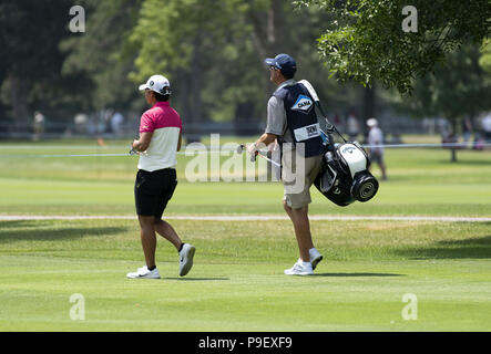 Sylvania, OH, USA. 15th July, 2018. Yani Tseng walks down the fairway at the LPGA Marathon Classic in Sylvania, Ohio on July 13, 2018. Credit: Mark Bialek/ZUMA Wire/Alamy Live News Stock Photo