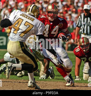 San Francisco, California, USA. 1st Sep, 1996. San Francisco 49ers vs.New  Orleans Saints at Candlestick Park Sunday, September 1, 1996. 49ers beat  Saints 27-11. New Orleans Saints defensive end Wayne Martin (93)