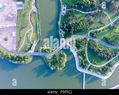 Rugao, Rugao, China. 18th July, 2018. Rugao, CHINA-Aerial photography of Longyou Lake in Rugao, east China's Jiangsu Province. Credit: SIPA Asia/ZUMA Wire/Alamy Live News Stock Photo