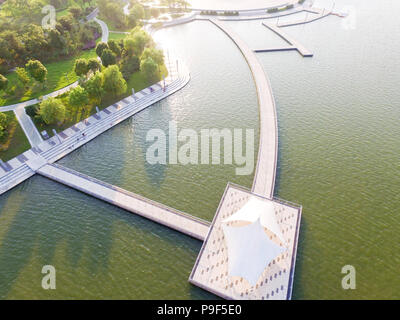 Rugao, Rugao, China. 18th July, 2018. Rugao, CHINA-Aerial photography of Longyou Lake in Rugao, east China's Jiangsu Province. Credit: SIPA Asia/ZUMA Wire/Alamy Live News Stock Photo