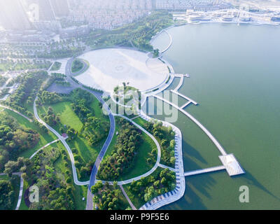 Rugao, Rugao, China. 18th July, 2018. Rugao, CHINA-Aerial photography of Longyou Lake in Rugao, east China's Jiangsu Province. Credit: SIPA Asia/ZUMA Wire/Alamy Live News Stock Photo